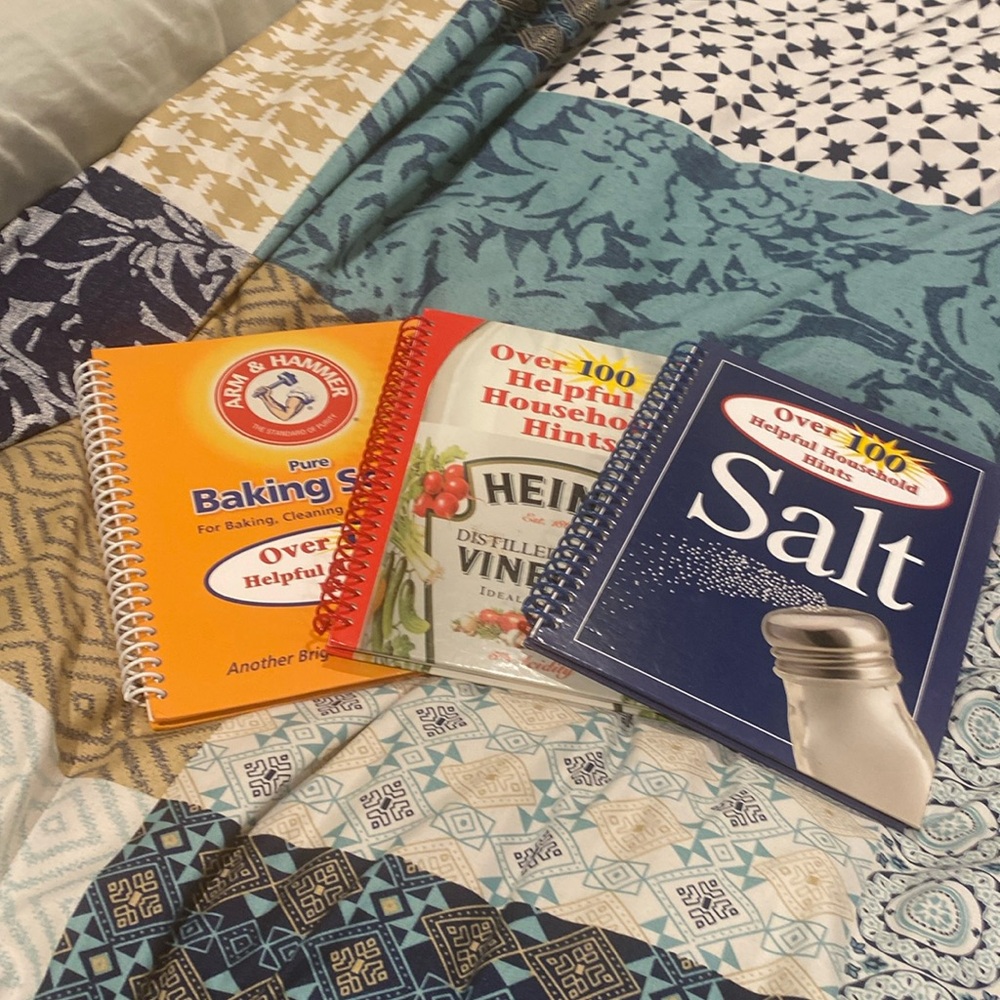 Helpful Household Hints books. 3 total. Salt, Vinegar and Baking Soda